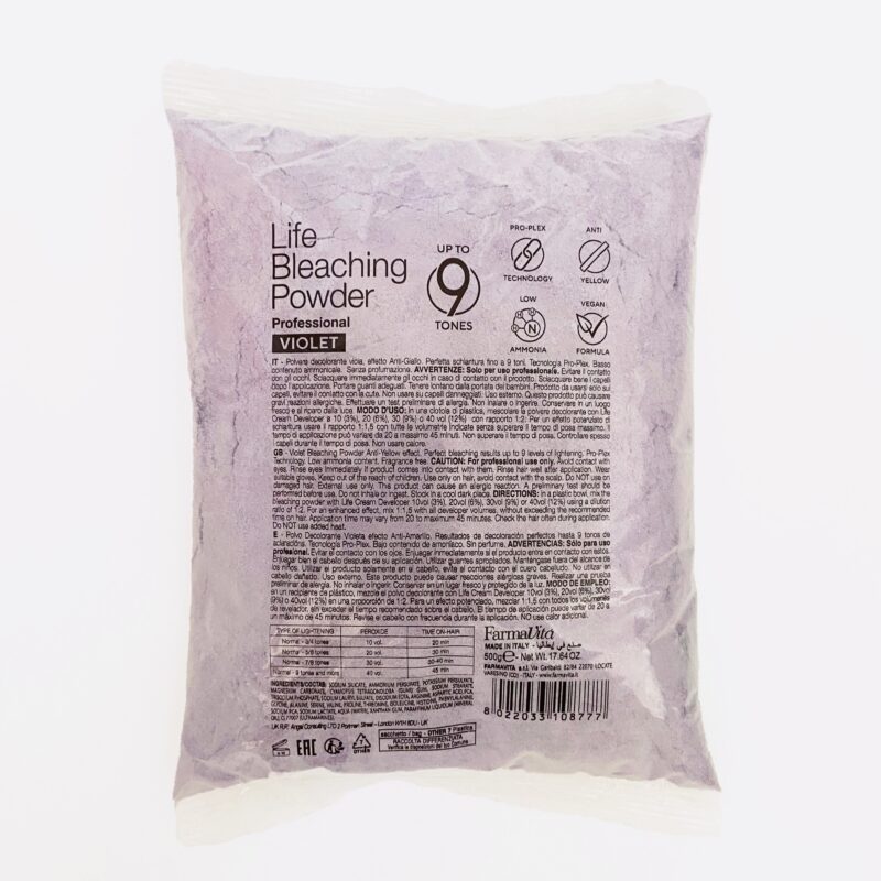 farmavita life color plus professional – violet bleaching powder 500g